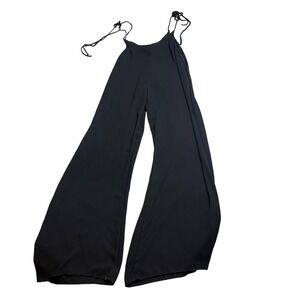 Windsor Black Wide Leg Jumpsuit Tie Strap Scoop Neck MP7511 Small